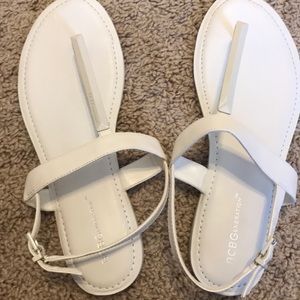 New! BCBG Generation white leather sandals